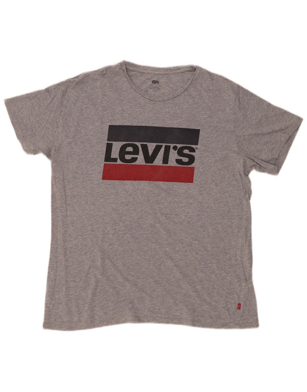 Ανδρικό γραφικό T-Shirt Levi's Top Large Grey Flecked
