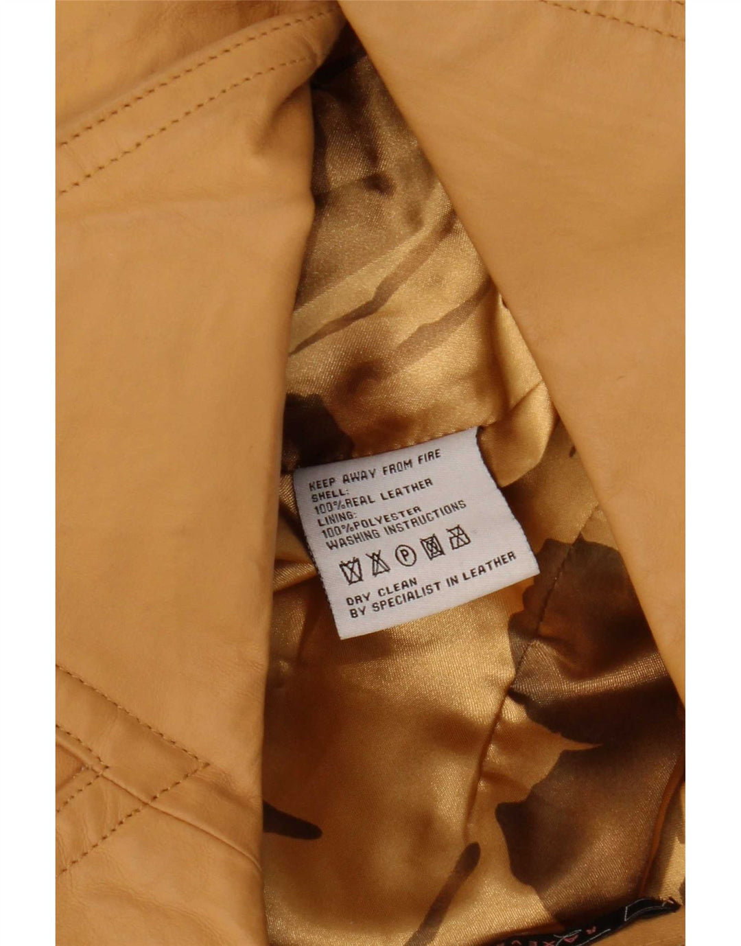 Vintage Γυναικείο Δερμάτινο Μπουφάν UK 12 Medium Beige Leather