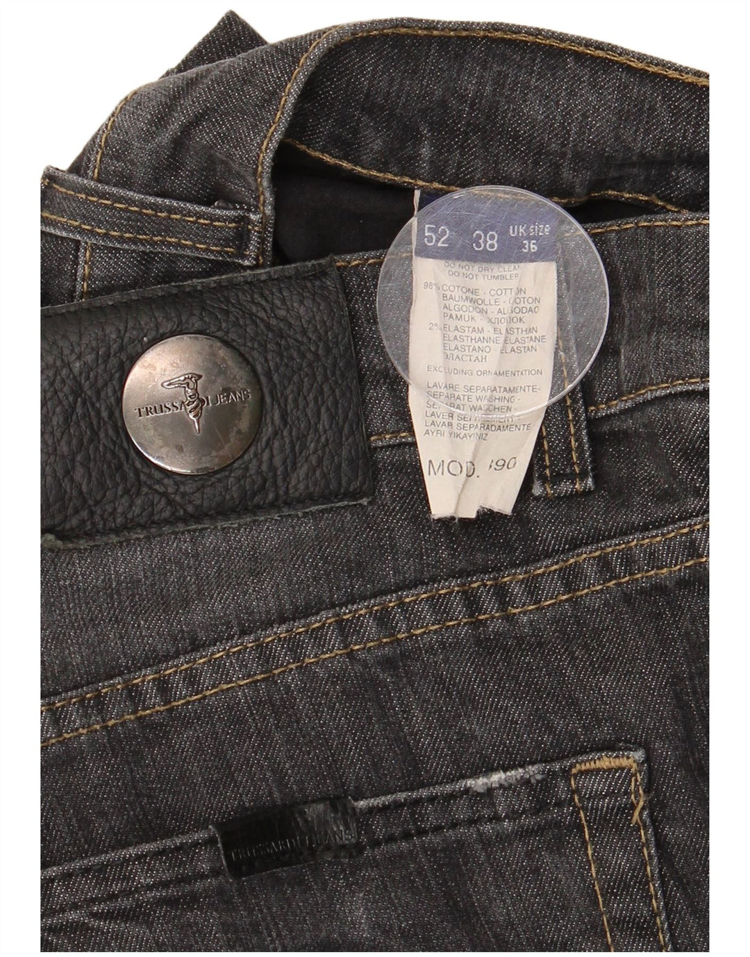 Ανδρικό τζιν Trussardi ίσιο W36 L30 μαύρο βαμβακερό