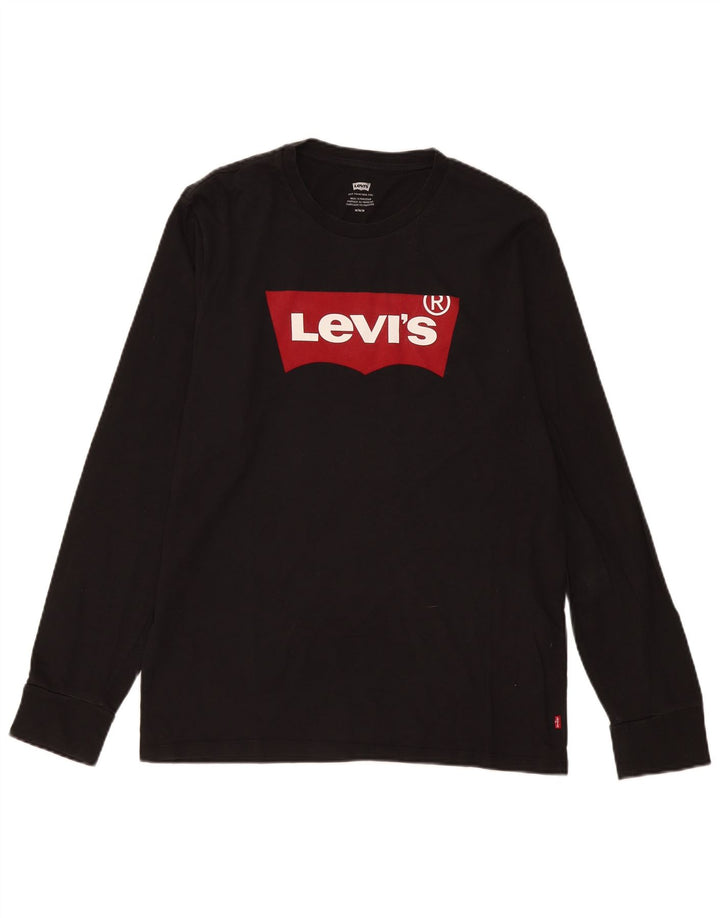 Ανδρικό γραφικό τοπ Levi's μακρυμάνικο μεσαίο μαύρο βαμβακερό
