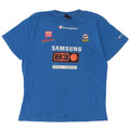 CHAMPION Ανδρικό γραφικό T-Shirt Top μεγάλο μπλε βαμβακερό