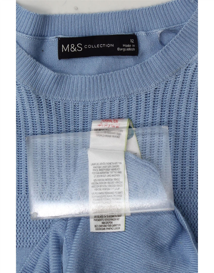 MARKS & SPENCER Γυναικείο Crop Boat Neck Jumper UK 12 Medium Blue