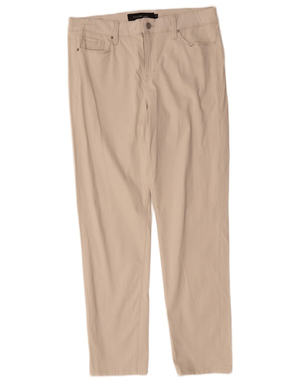 Calvin Klein Γυναικείο ίσιο casual παντελόνι US 12 Large W32 L29 Λευκό