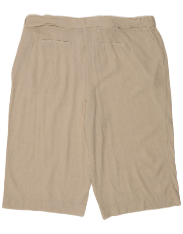 Marks & Spencer Γυναικείο Σορτς Chino UK 24 3XL W48 Μπεζ Λινό