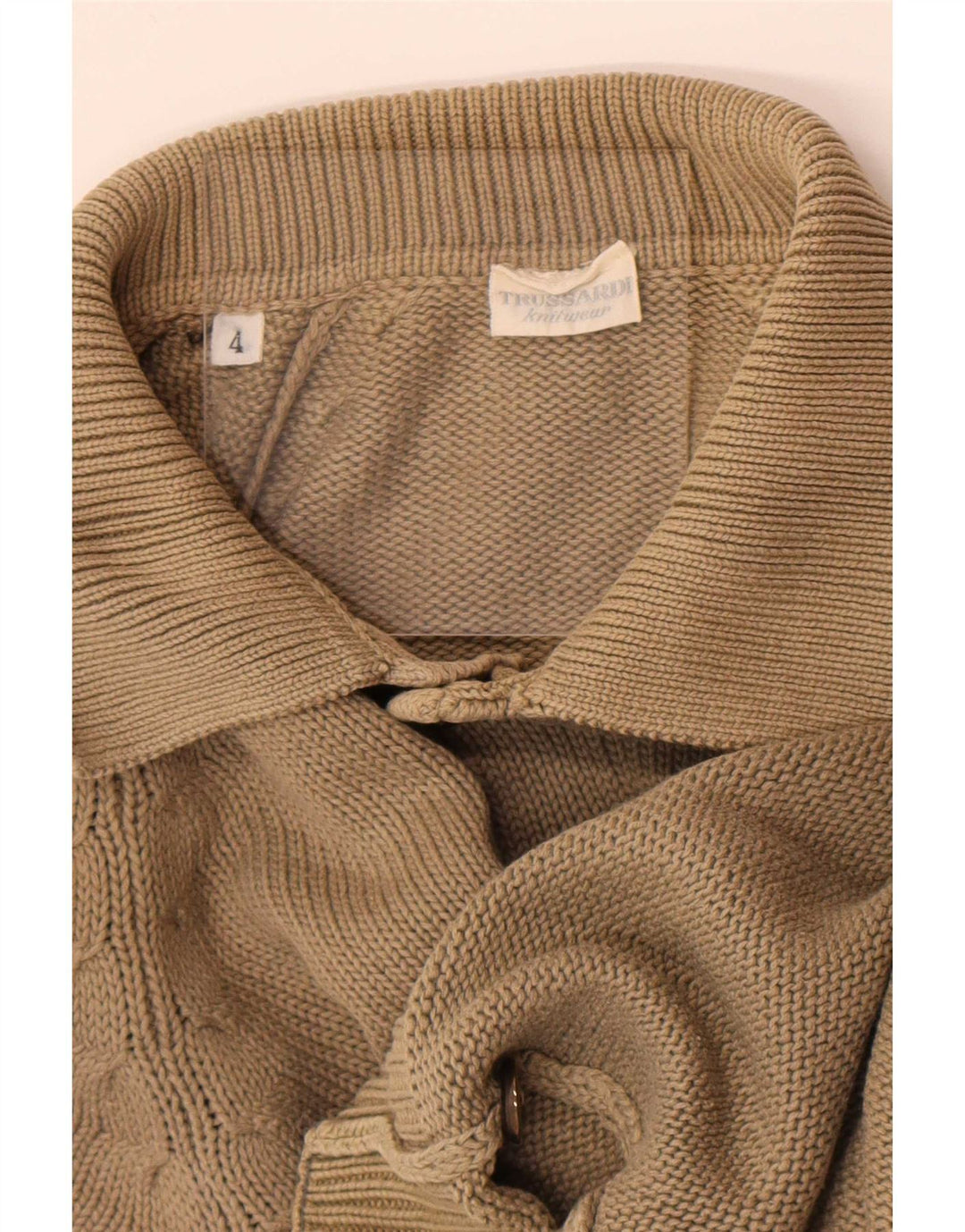 Ανδρικό πουλόβερ με λαιμόκοψη Trussardi, μεσαίο μπεζ