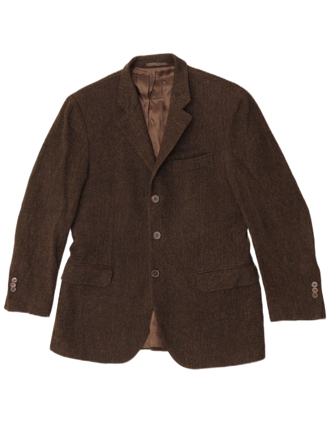 Massimo Dutti Ανδρικό σακάκι μπλέιζερ με 3 κουμπιά EU 48 Μεσαίο χακί ψαροκόκαλο