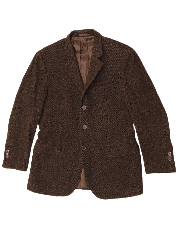 Massimo Dutti Ανδρικό σακάκι μπλέιζερ με 3 κουμπιά EU 48 Μεσαίο χακί ψαροκόκαλο