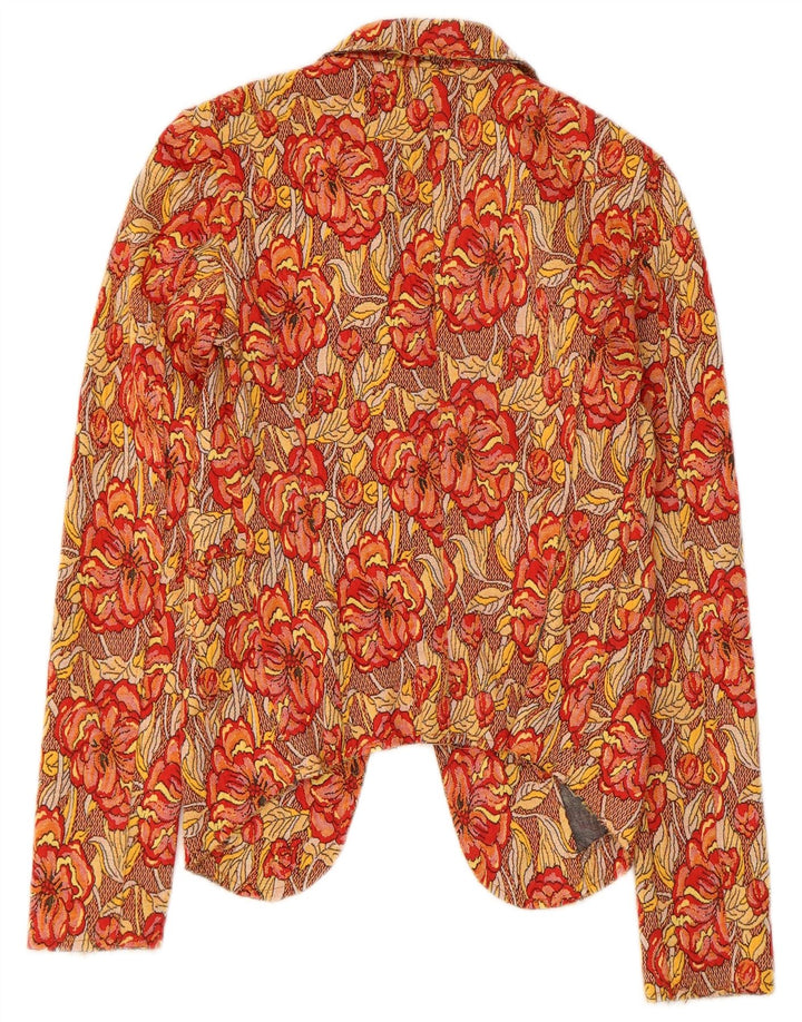 Vintage γυναικείο σακάκι 1 κουμπιού Blazer UK 10 Small πολύχρωμο Floral