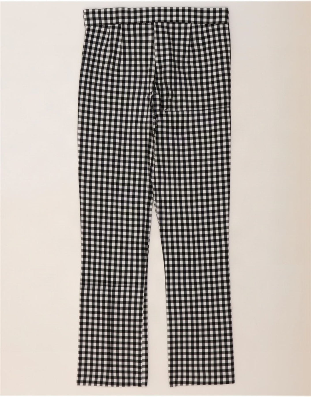 Zara Γυναικείο Bootcut Casual Παντελόνι Μεγάλο W30 L27 Μαύρο Gingham