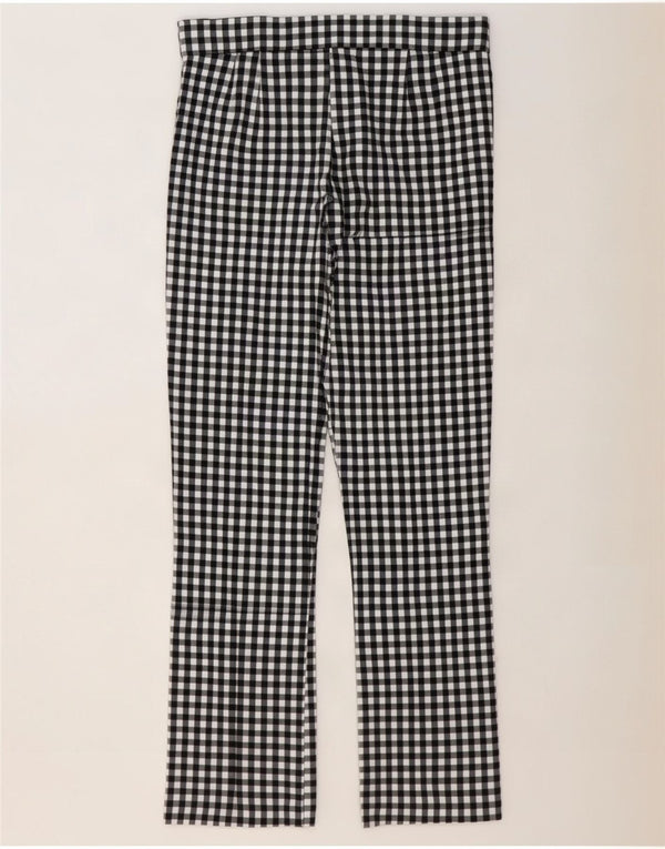 Zara Γυναικείο Bootcut Casual Παντελόνι Μεγάλο W30 L27 Μαύρο Gingham