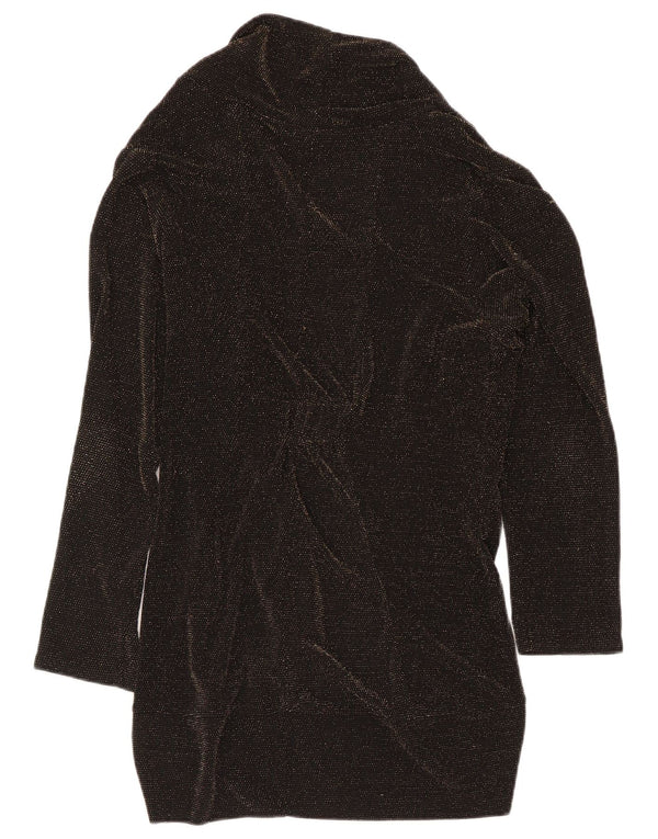 Gerard Womens Longline Open Cardigan Top 16 Large Black Flecked Nylon