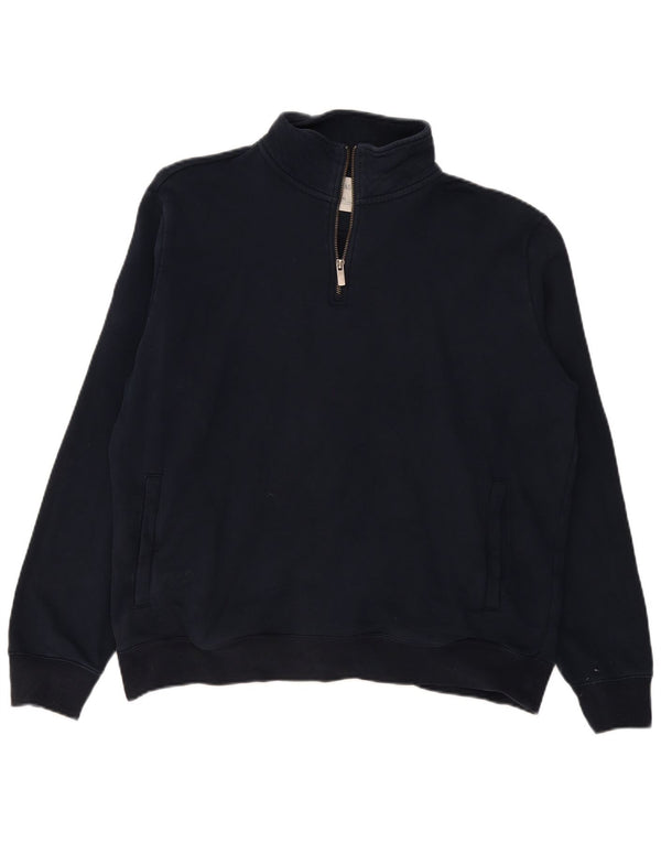 Marks & Spencer Ανδρικό φούτερ με φερμουάρ Jumper XL Navy Blue Cotton