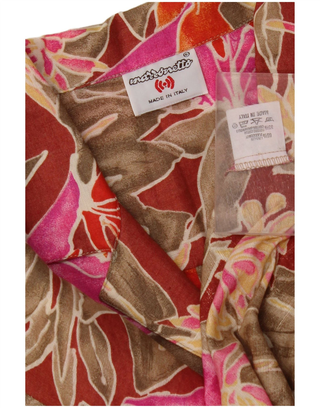 MAZZONETTO Γυναικείο κοντομάνικο πουκάμισο IT 46 μεγάλο πολύχρωμο φλοράλ