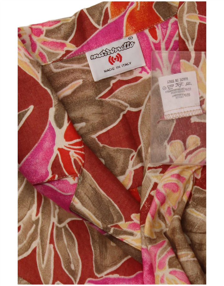 MAZZONETTO Γυναικείο κοντομάνικο πουκάμισο IT 46 μεγάλο πολύχρωμο φλοράλ