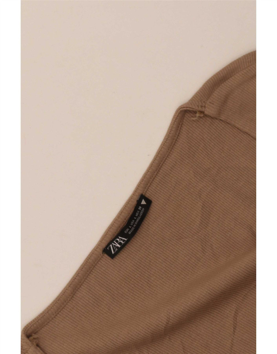 Zara Γυναικείο Crop Top Μακρυμάνικο UK 14 Large Brown