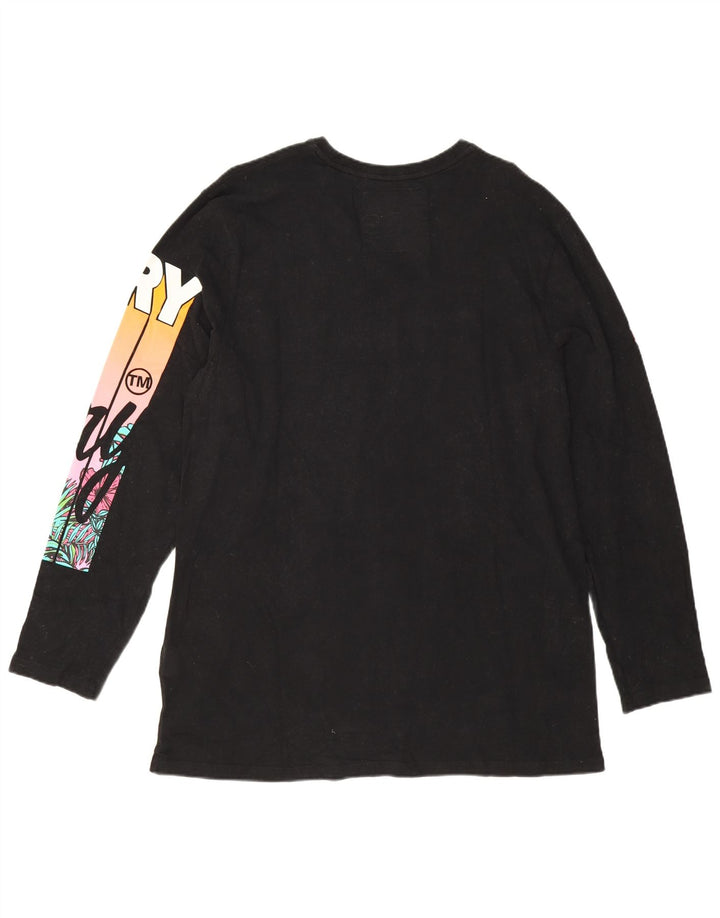 Superdry Γυναικείο Γραφικό Μακρυμάνικο UK 18 XL Μαύρο βαμβακερό