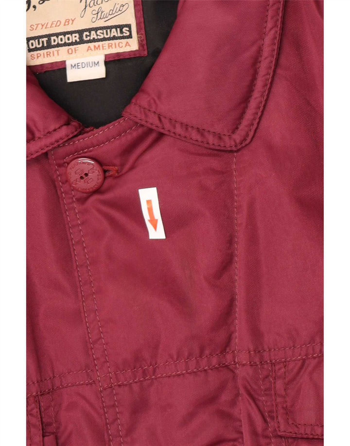 Vintage Ανδρικό τζάκετ Bomber UK 38 Medium Burgundy Nylon