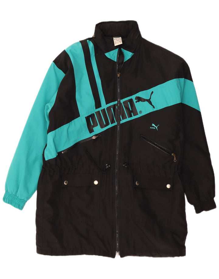 Ανδρικό γραφικό παλτό αντιανεμικό Puma UK 44 2XL μαύρο χρώμα πολυεστέρα