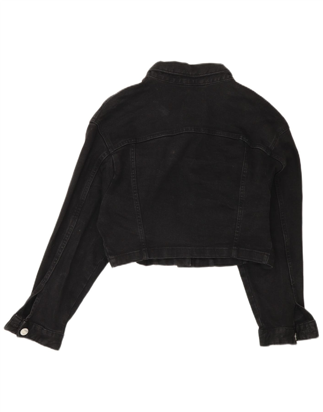 Zara Γυναικείο Crop Oversized Τζιν μπουφάν UK 14 Medium Black