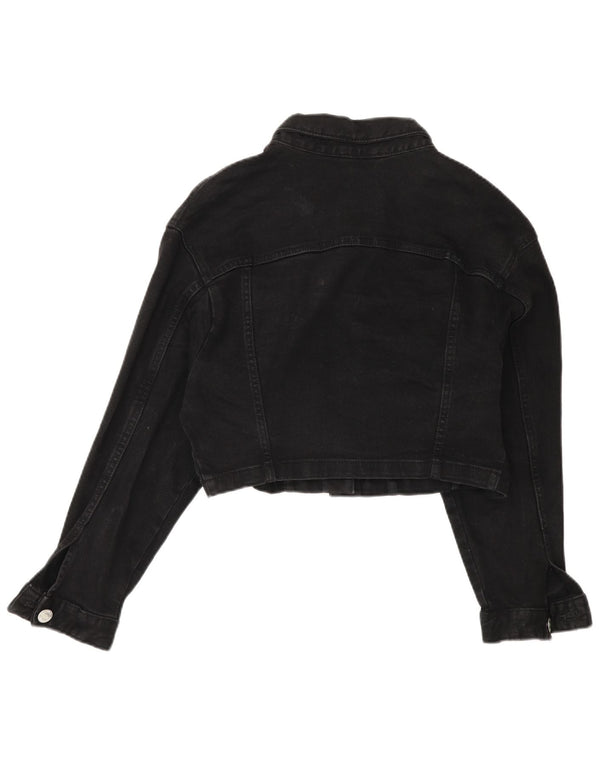 Zara Γυναικείο Crop Oversized Τζιν μπουφάν UK 14 Medium Black