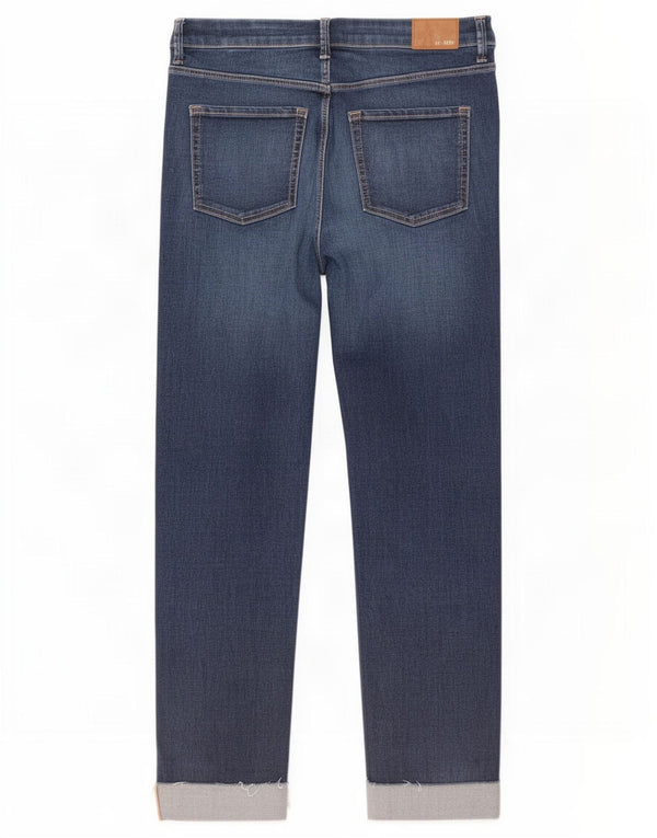 Marks & Spencer Womens Cigarette Cropped Jeans UK 14 Large W32 L26 Blue