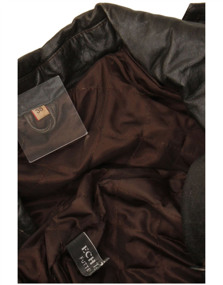 VINTAGE Γυναικείο Δερμάτινο Παλτό EU 38 Μεσαίο Καφέ Δέρμα