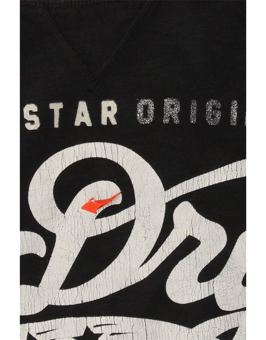 Γυναικείο γραφικό φούτερ SUPERDRY Jumper UK 16 μεγάλο μαύρο βαμβακερό