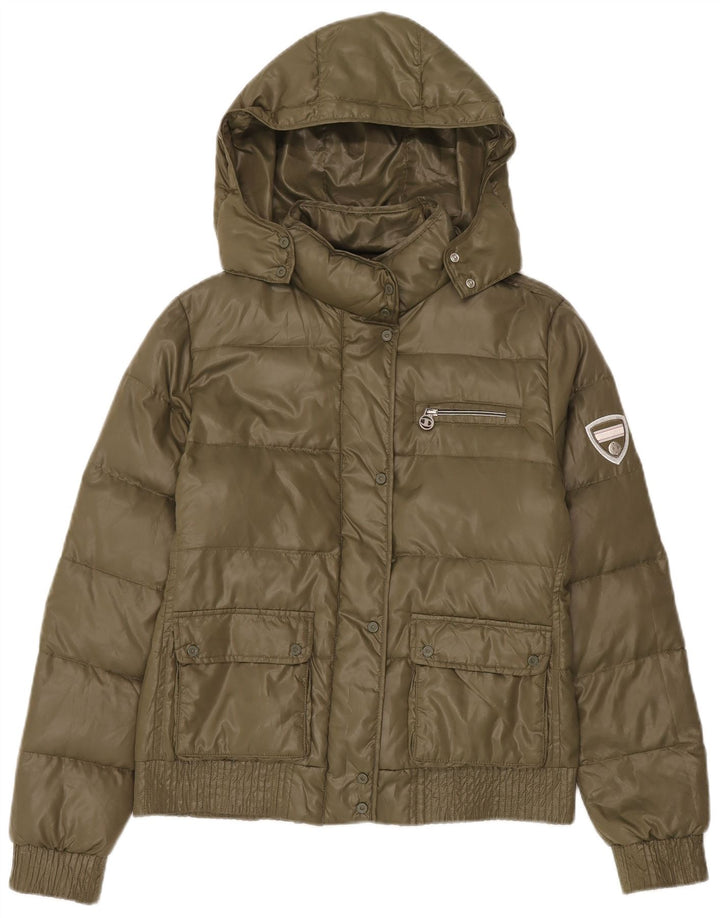 Champion γυναικείο μπουφάν με κουκούλα με επένδυση UK 14 Medium Khaki Polyester