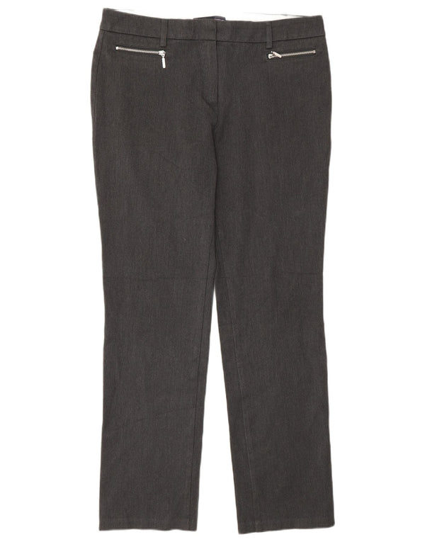 Marks & Spencer Γυναικείο ίσιο casual παντελόνι UK 12 Medium W32 L29 Grey