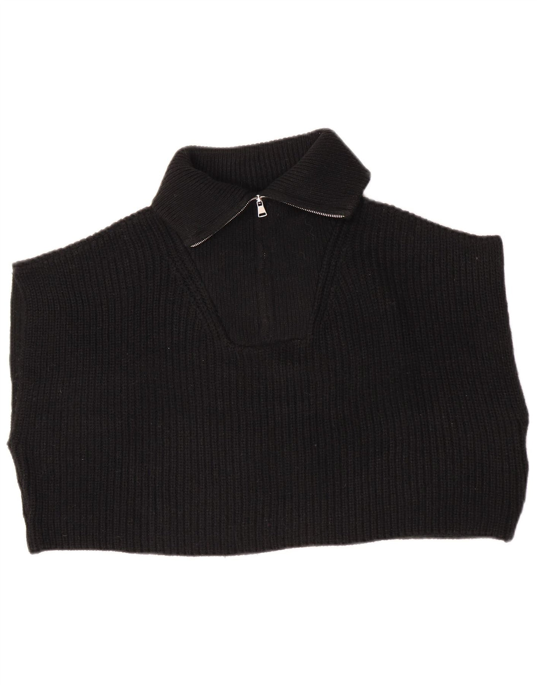Zara Γυναικείο φανελάκι με φερμουάρ Oversized Crop Tank Top UK 14 Medium Black