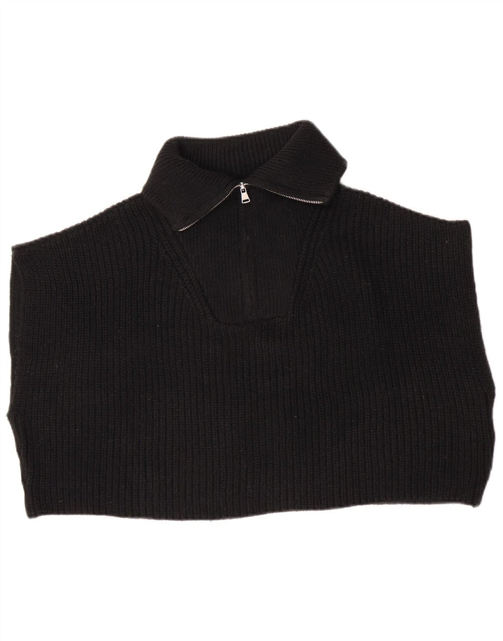 Zara Γυναικείο φανελάκι με φερμουάρ Oversized Crop Tank Top UK 14 Medium Black