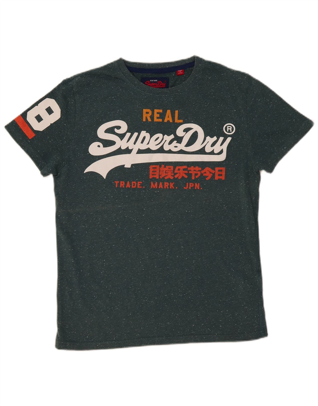 Ανδρικό γραφικό μπλουζάκι SUPERDRY Top Βαμβακερό μεσαίο πράσινο