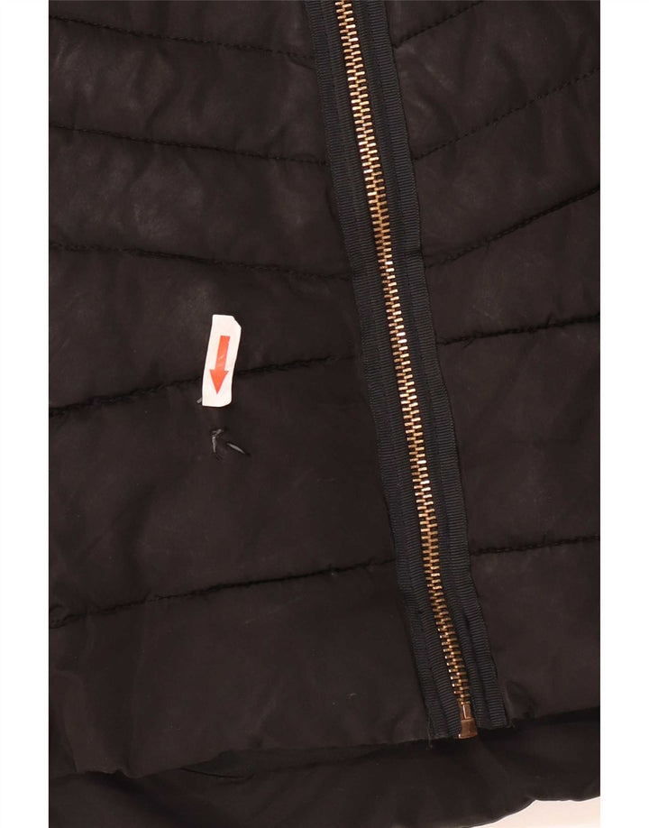 Zara Γυναικείο μπουφάν με κουκούλα UK 10 Small Black Polyester