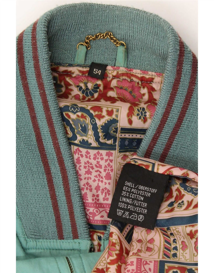 Vintage Ανδρικό Bomber Jacket IT 54 2XL Μπλε Ριγέ Πολυεστέρας