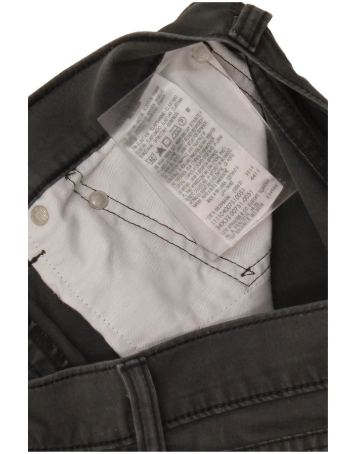 Ανδρικό ίσιο κάζουαλ παντελόνι LEVI'S W34 L32 Γκρι βαμβακερό