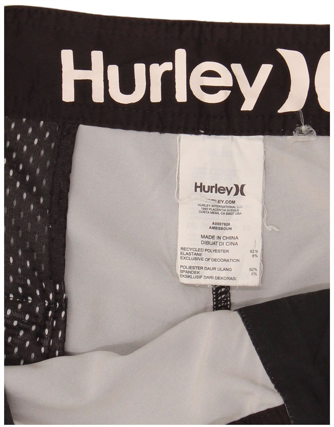 Ανδρικό σορτς κολύμβησης Hurley XL μαύρο ριγέ πολυεστέρα
