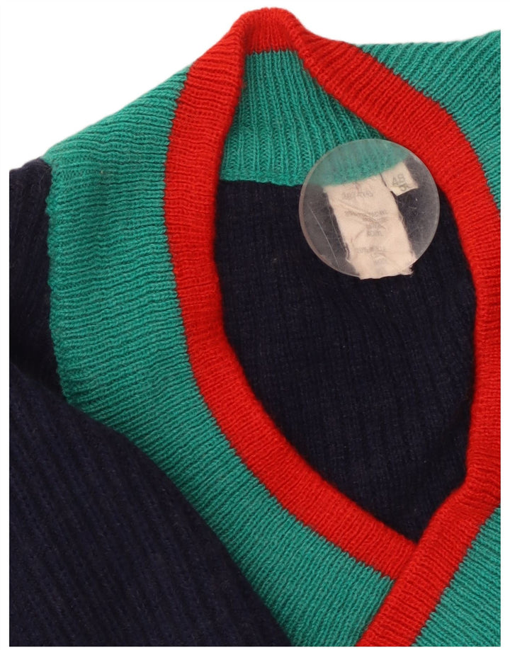 Γυναικείο πουλόβερ με λαιμόκοψη VINTAGE IT 48/50 XL Navy Blue ριγέ