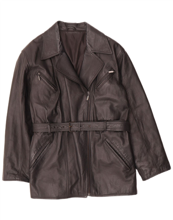 Canda Γυναικείο Δερμάτινο Μπουφάν UK 16 Large Μαύρο Δερμάτινο