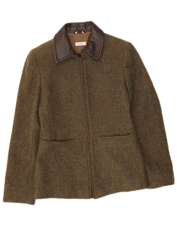 Max & Co. Γυναικείο μπουφάν σακάκι με φερμουάρ UK 8 Small Khaki Wool