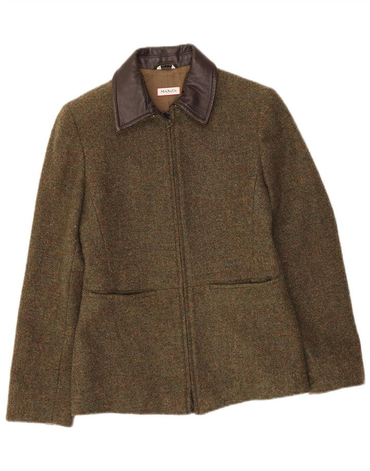 Max & Co. Γυναικείο μπουφάν σακάκι με φερμουάρ UK 8 Small Khaki Wool
