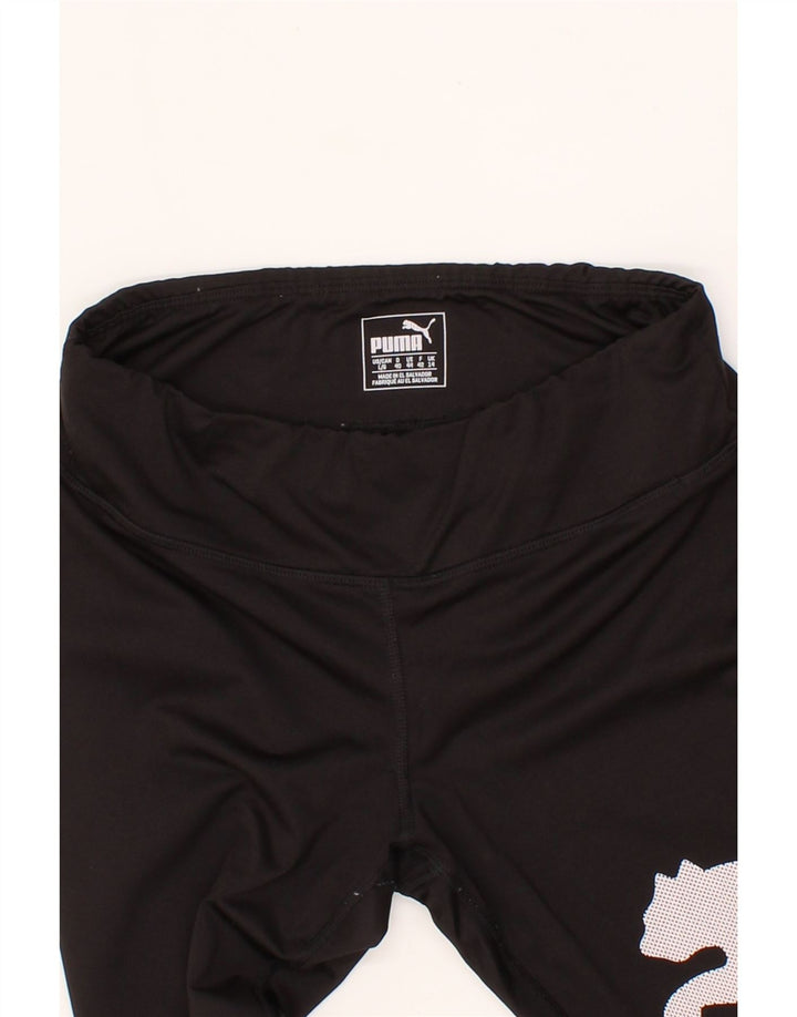 PUMA Womens Graphic Leggings UK 14 medium Black Polyester Vintage Puma and Second-Hand Puma from Messina Hembry 