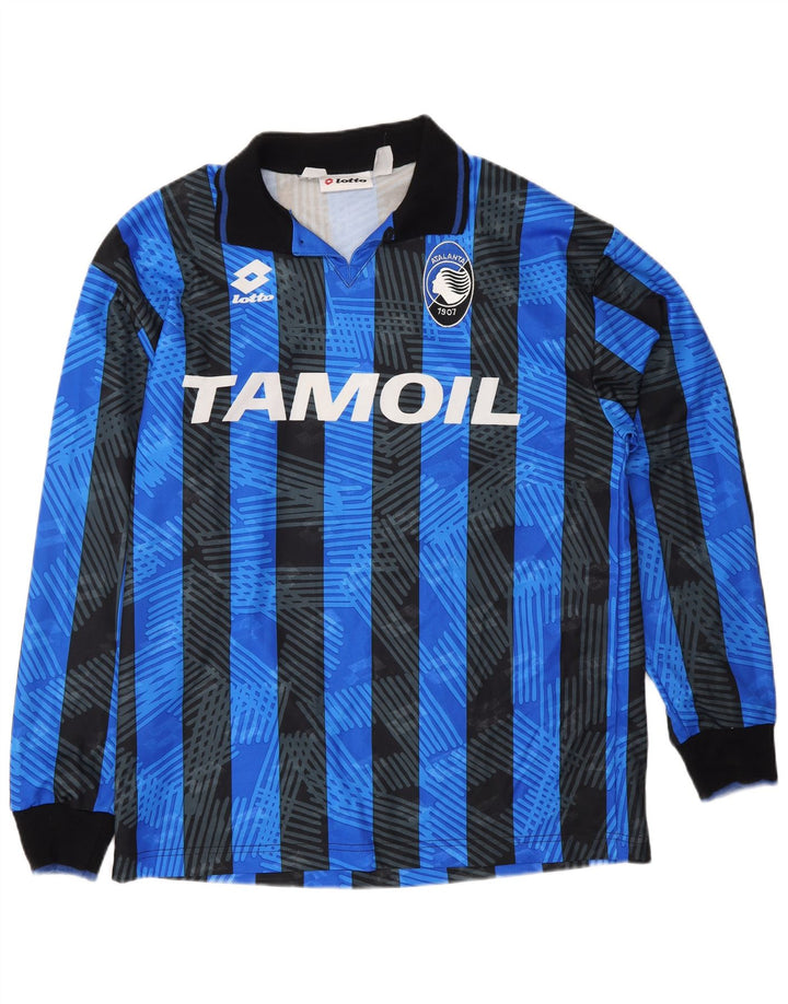 Lotto Mens Atalanta 1991-1993 Home Jersey Top μεσαίου μπλε ριγέ σπορ