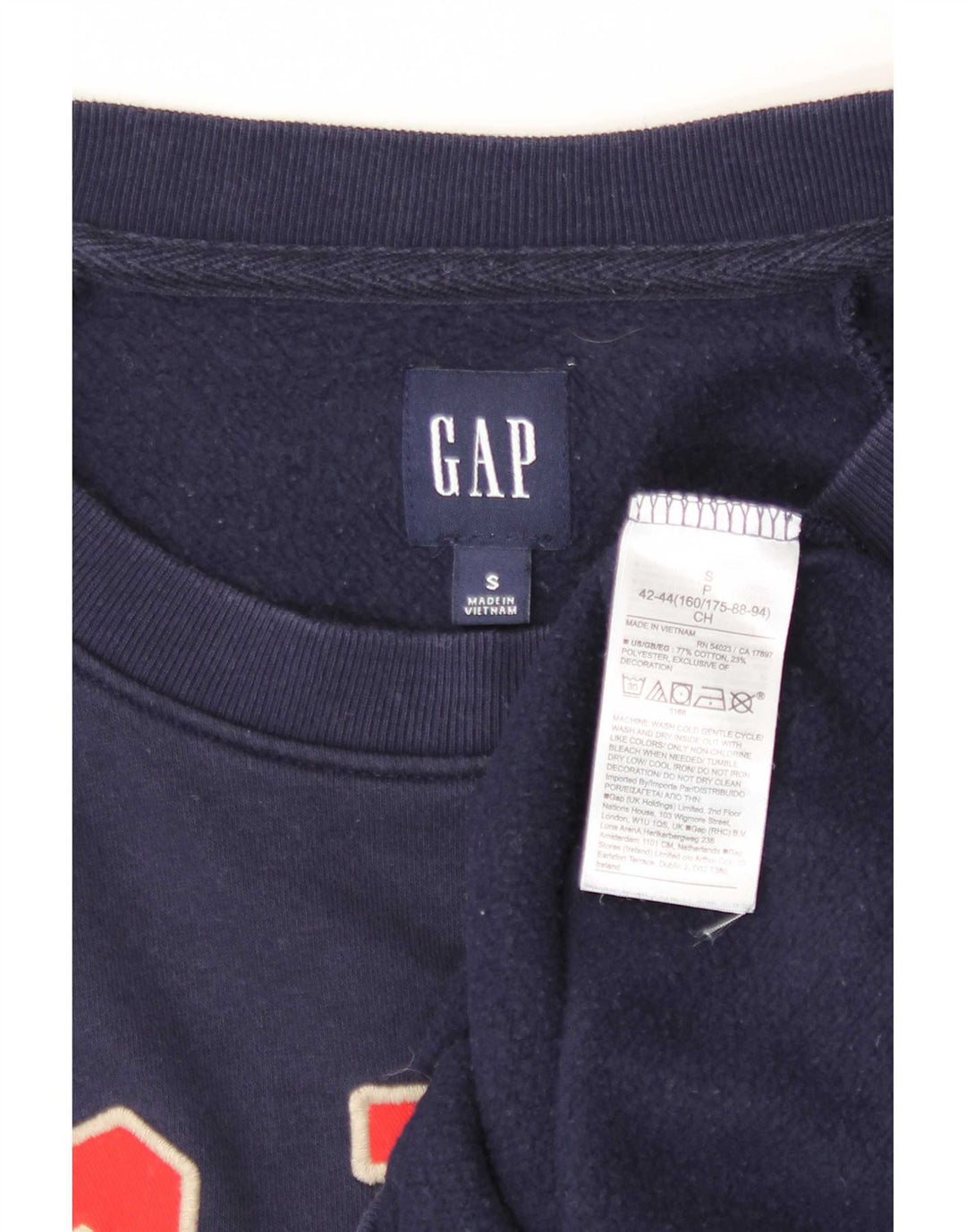 Gap Γυναικεία Crop Graphic Φούτερ Jumper UK 10 Small Navy Blue