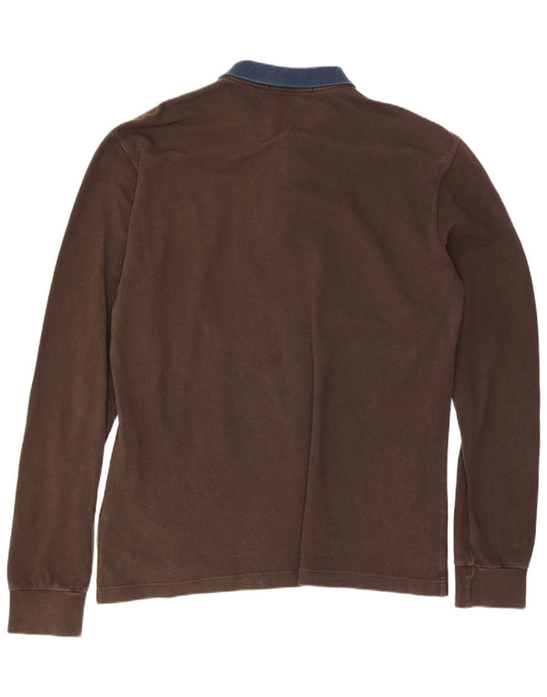 Fred Perry Ανδρικό μακρυμάνικο μπλουζάκι ράγκμπι πόλο XL καφέ βαμβακερό