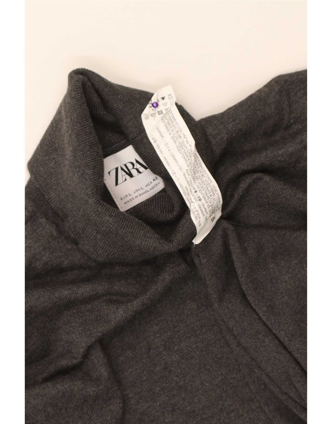 Ανδρικό πουλόβερ Zara με ρολό λαιμόκοψη με μεγάλη γκρι βισκόζη