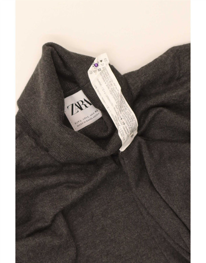 Ανδρικό πουλόβερ Zara με ρολό λαιμόκοψη με μεγάλη γκρι βισκόζη