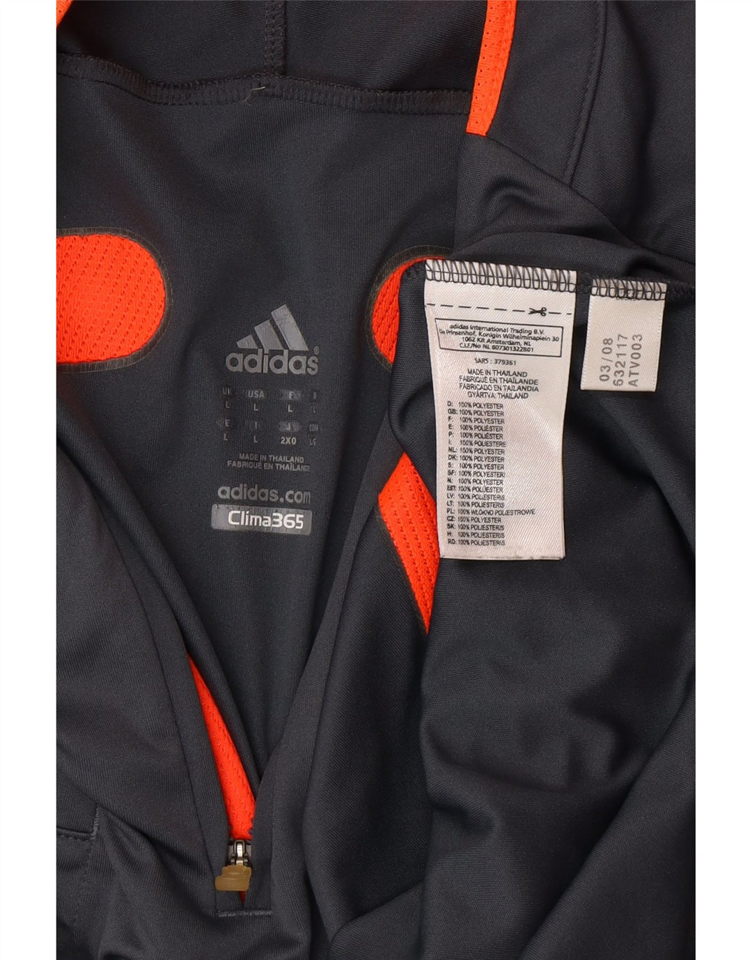 ADIDAS Mens Clima 365 Top Μακρυμάνικο Μεγάλο Γκρι Πολυεστέρας