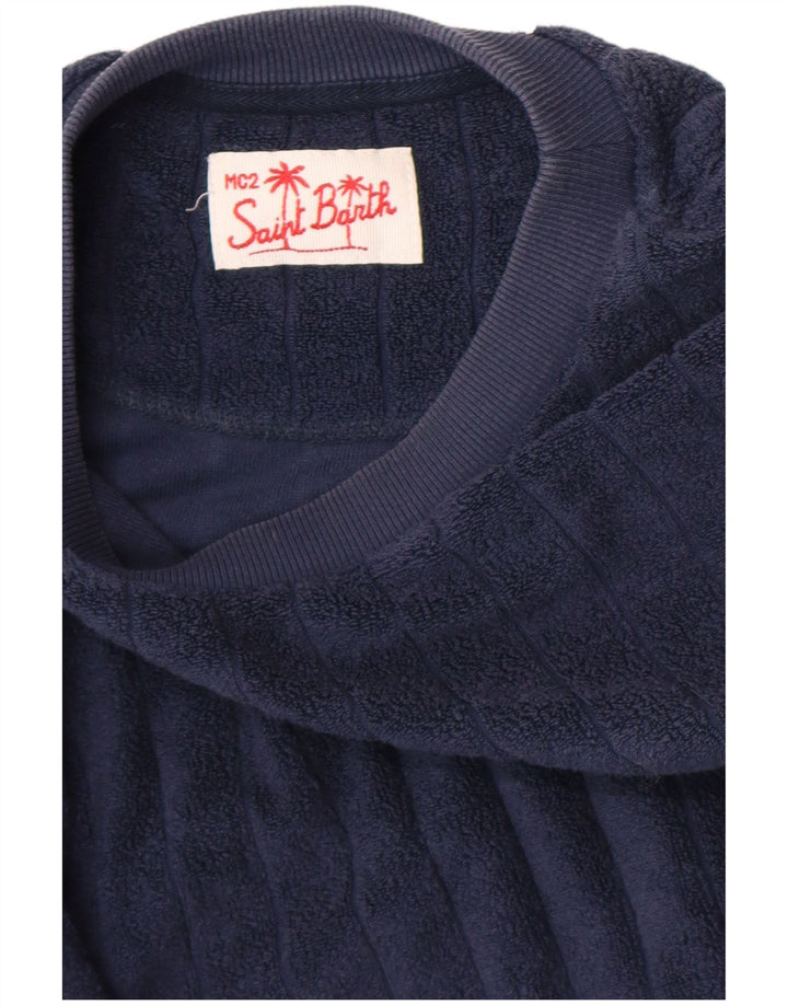 MC2 SAINT BARTH Ανδρικό Fleece Jumper Medium Navy Blue Βαμβακερό