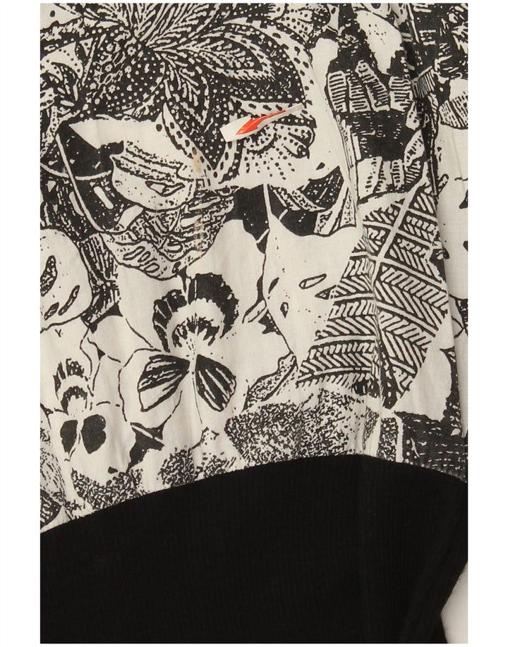 Vintage γυναικείο φόρεμα A-Line UK 12 Medium Grey Floral