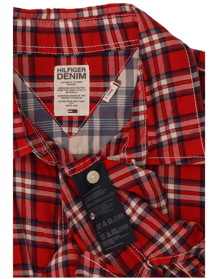 Ανδρικό πουκάμισο Tommy Hilfiger XL Red Check Cotton